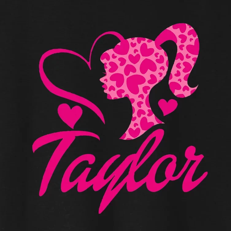 Taylor First Named Baby Birthday Women's Crop Top Tee