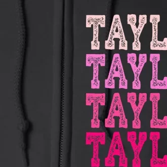 T.aylor First Named Boy Girl Baby Birthday Full Zip Hoodie