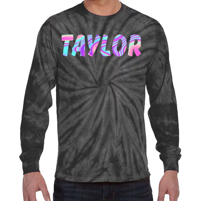 T.AYLOR First Name Personalized retro TA.YLOR name Tie-Dye Long Sleeve Shirt