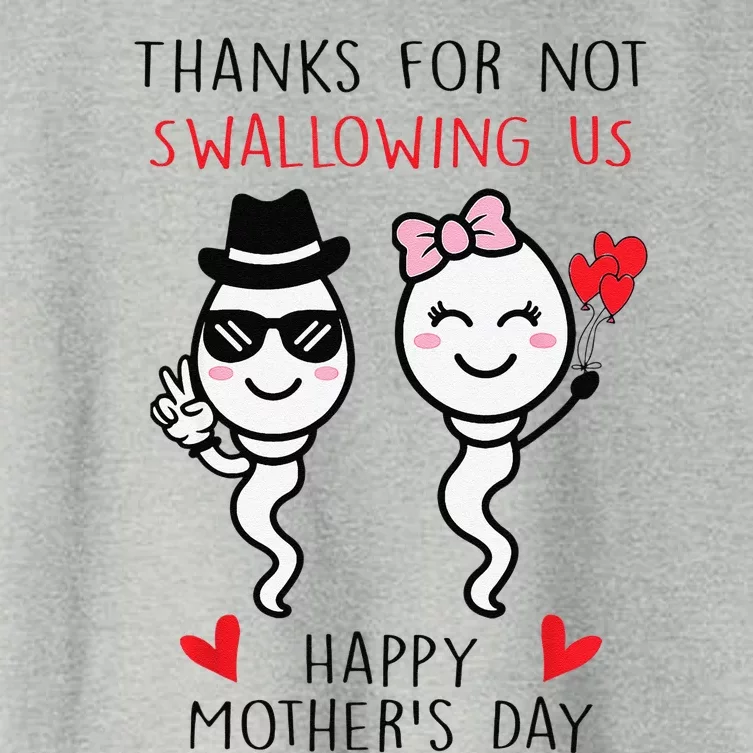 Thanks For Not Swallowing Us Happy Mother's Day FunnyGift Women's Crop Top Tee