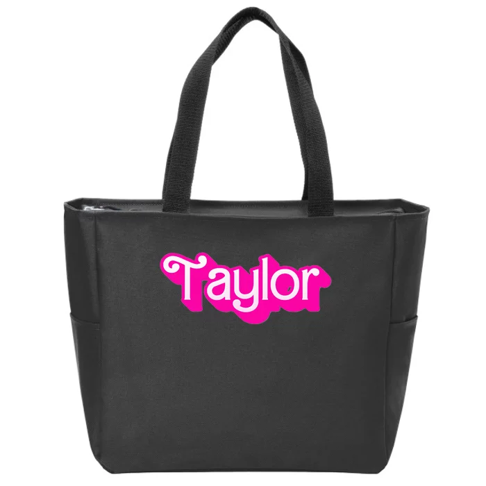 Taylor First Named Baby Birthday Zip Tote Bag