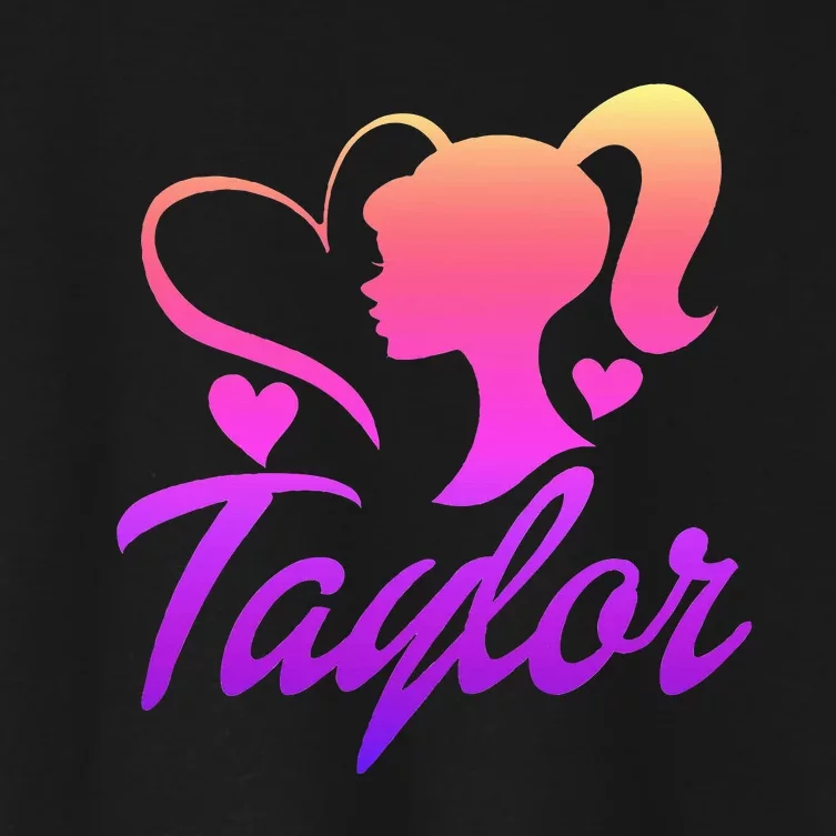 T.aylor First Named  Baby Birthday Women's Crop Top Tee