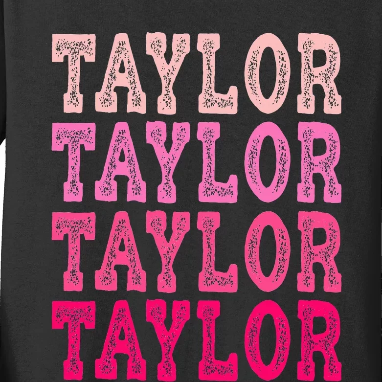 T.aylor First Named  Baby Birthday Kids Long Sleeve Shirt