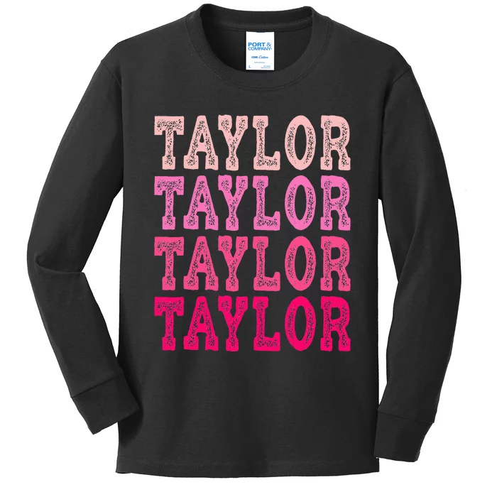 T.aylor First Named  Baby Birthday Kids Long Sleeve Shirt