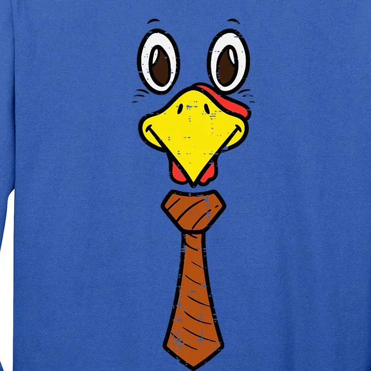 Turkey Face Necktie Cute Happy Thanksgiving Tall Long Sleeve T-Shirt