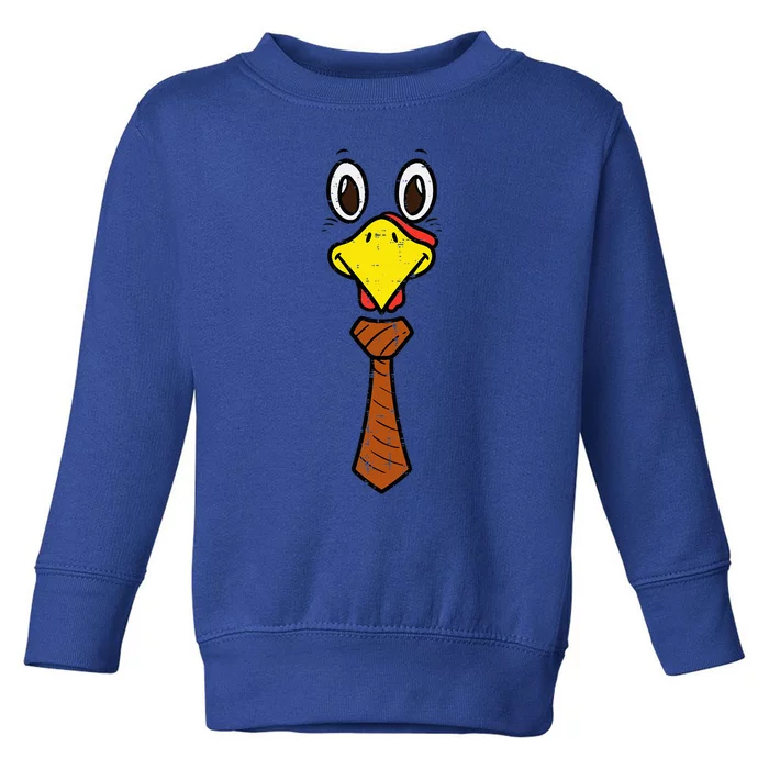 Turkey Face Necktie Cute Happy Thanksgiving Toddler Sweatshirt