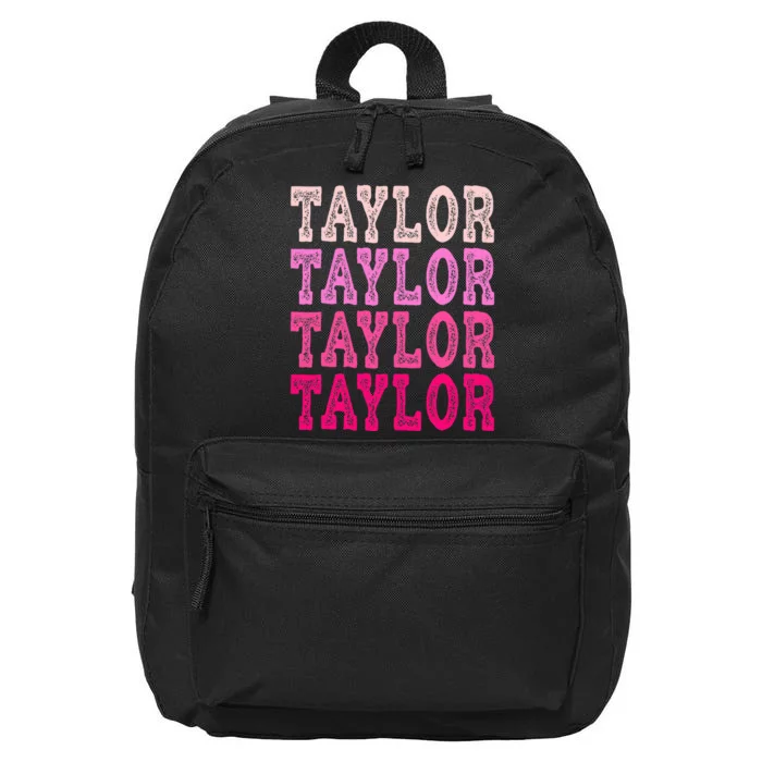 T.aylor First Named Boy Girl Baby Birthday 16 in Basic Backpack