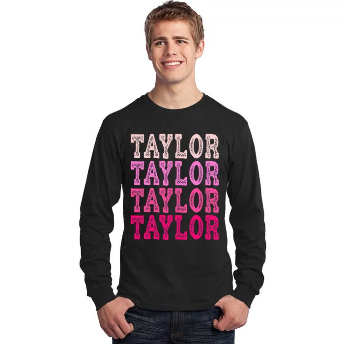 T.aylor First Named Boy Girl Baby Birthday Tall Long Sleeve T-Shirt