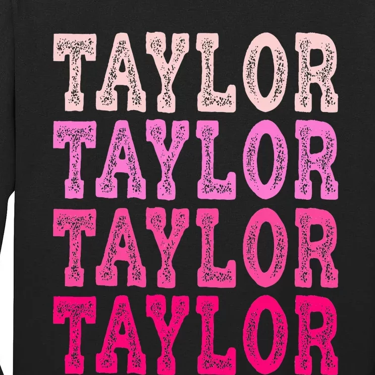 T.aylor First Named Boy Girl Baby Birthday Tall Long Sleeve T-Shirt