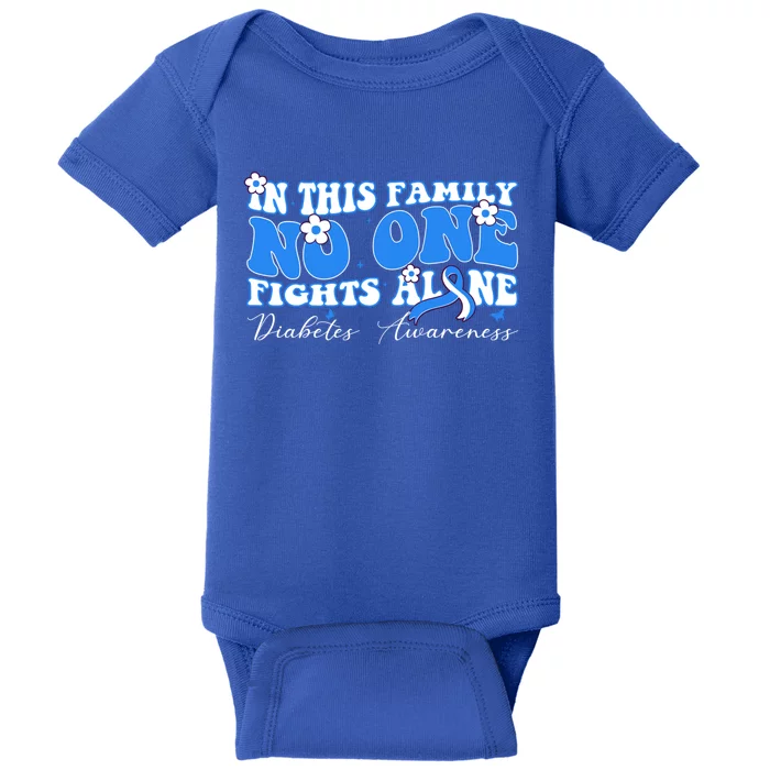 This Family Nobody Fights Diabetes Alone Gift Baby Bodysuit