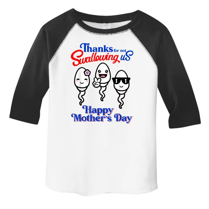 Thanks For Not Swallowing Us Happy Mother's Day Funny Toddler Fine Jersey T-Shirt