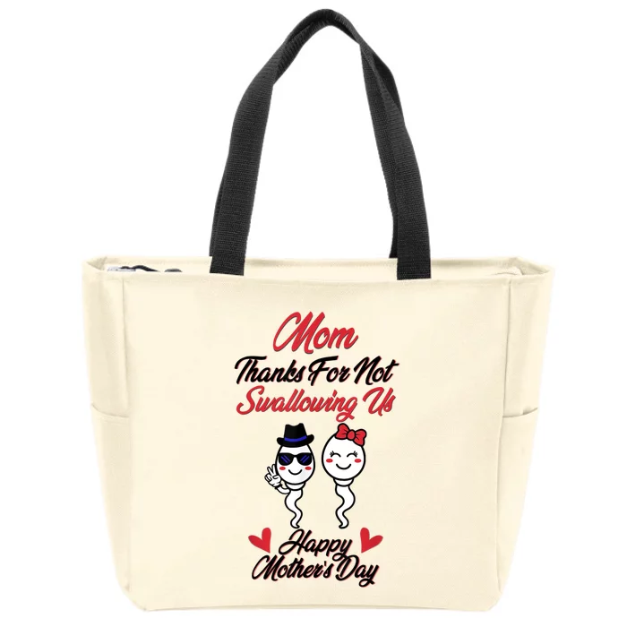 Thanks For Not Swallowing Us Happy Mother's Day Zip Tote Bag