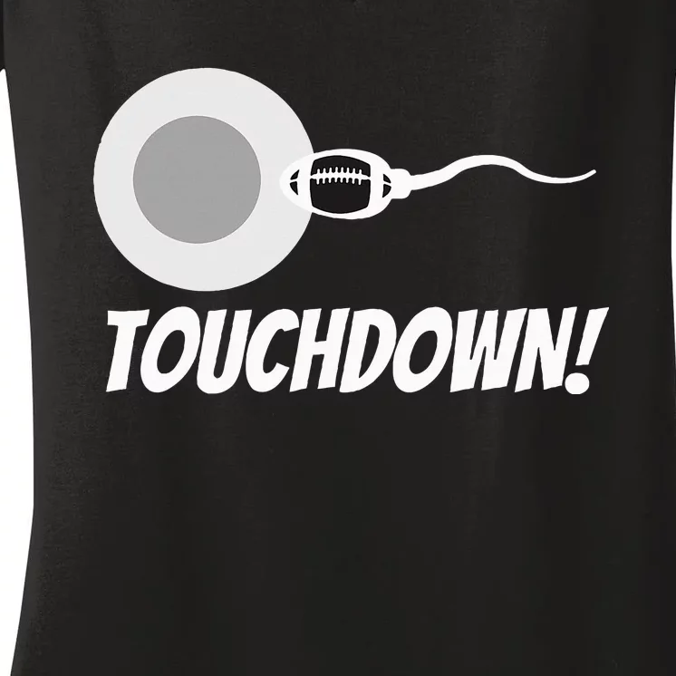 Touchdown Football New Dad Funny Pregnancy Announcement Women's V-Neck T-Shirt