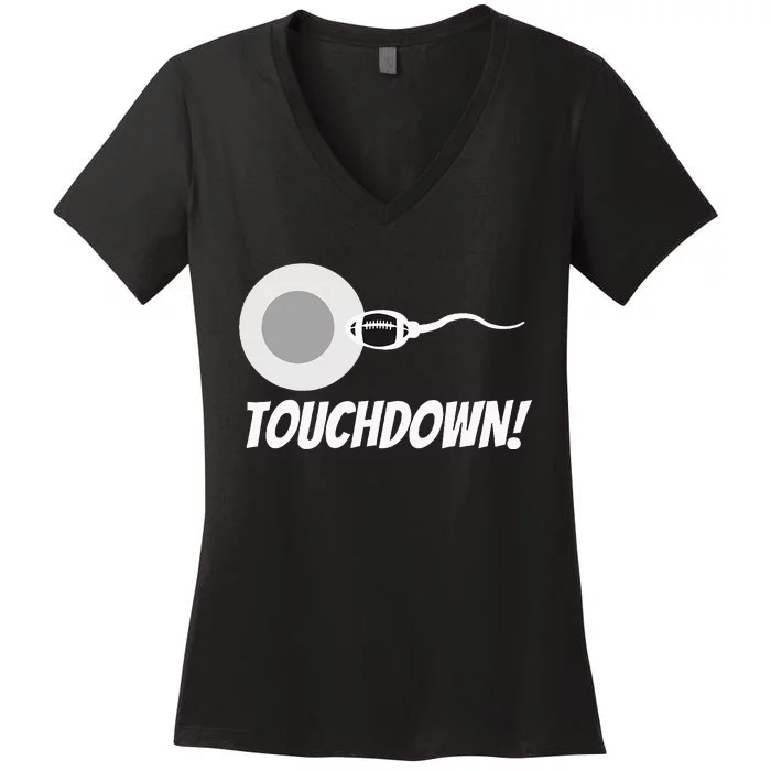 Touchdown Football New Dad Funny Pregnancy Announcement Women's V-Neck T-Shirt