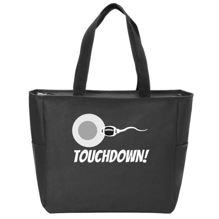 Touchdown Football New Dad Funny Pregnancy Announcement Zip Tote Bag