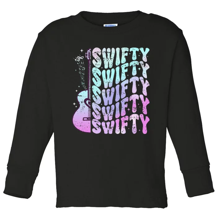 Taylor First Name I Love Taylor Girl Groovy 80S Toddler Long Sleeve Shirt