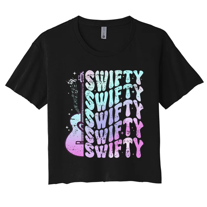 Taylor First Name I Love Taylor Girl Groovy 80S Women's Crop Top Tee