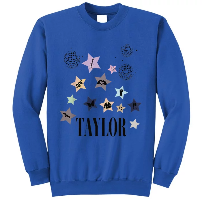 Taylor First Name I Love Taylor Groovy 80S Birthday Tall Sweatshirt