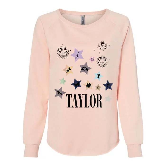 Taylor First Name I Love Taylor Groovy 80S Birthday Womens California Wash Sweatshirt