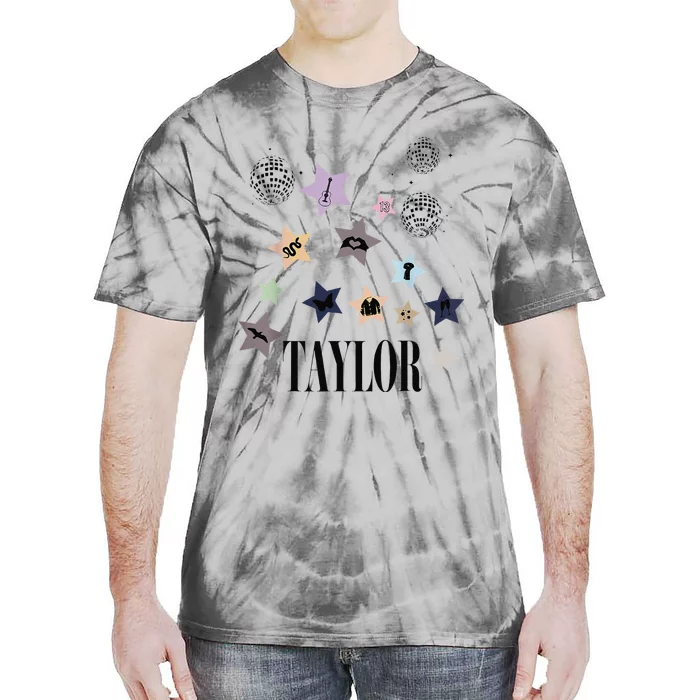 Taylor First Name I Love Taylor Groovy 80S Birthday Tie-Dye T-Shirt