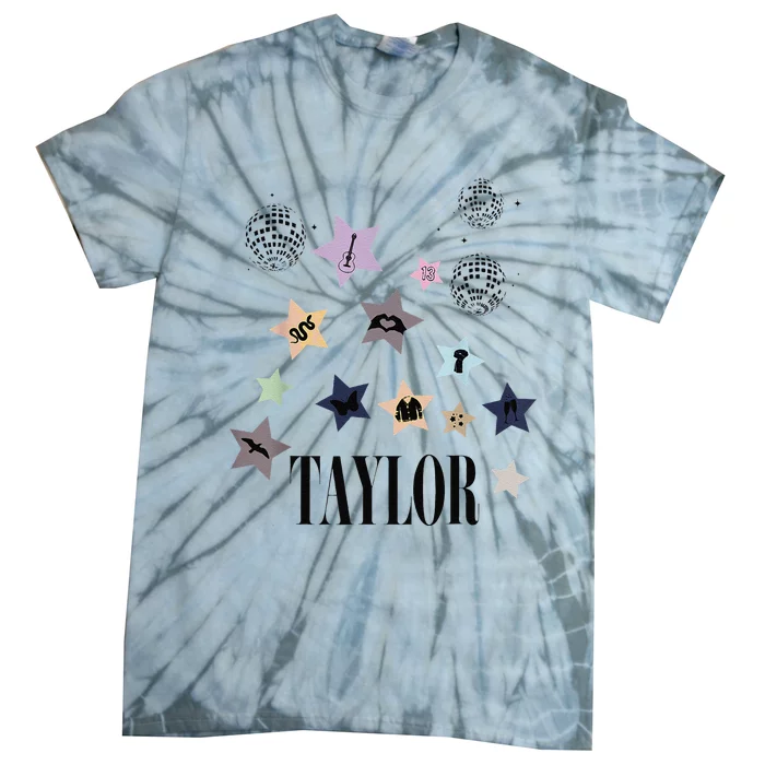 Taylor First Name I Love Taylor Groovy 80S Birthday Tie-Dye T-Shirt