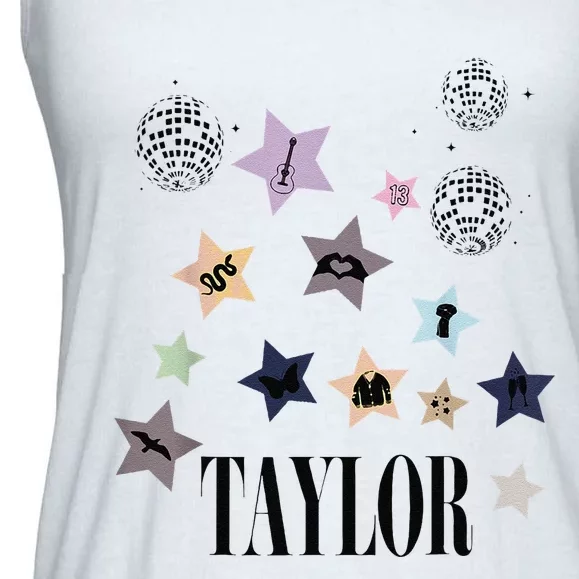 Taylor First Name I Love Taylor Groovy 80S Birthday Ladies Essential Flowy Tank