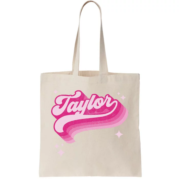 T.aylor First Name Vintage Style 70s Personalized Tote Bag