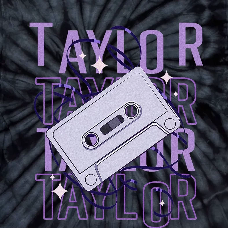 Taylor First Name Personalized Groovy 80S Birthday Tie-Dye T-Shirt