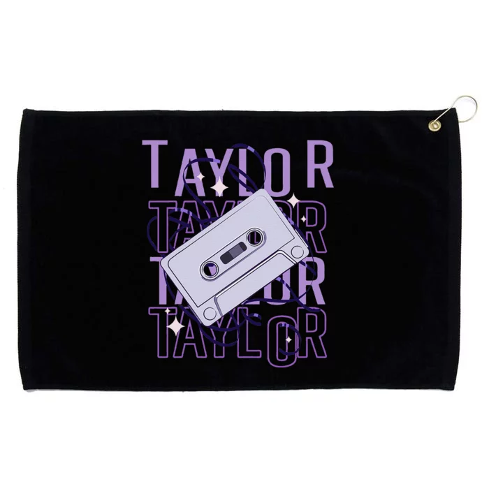 Taylor First Name Personalized Groovy 80S Birthday Grommeted Golf Towel