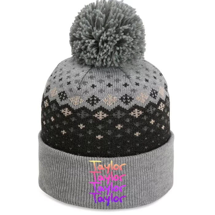 T.aylor First Named Baby funny Birthday The Baniff Cuffed Pom Beanie