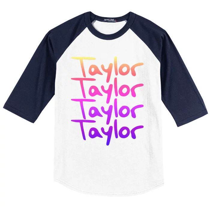 T.aylor First Named Baby funny Birthday Baseball Sleeve Shirt