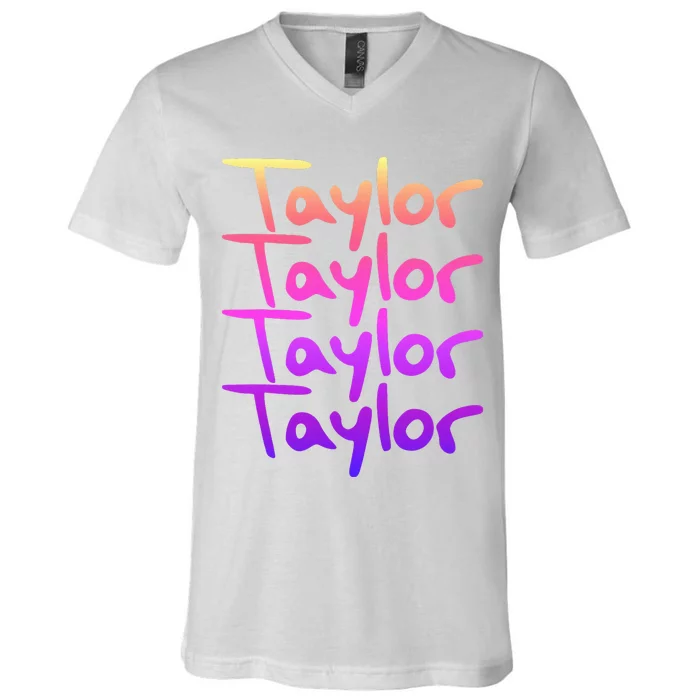 T.aylor First Named Baby funny Birthday V-Neck T-Shirt