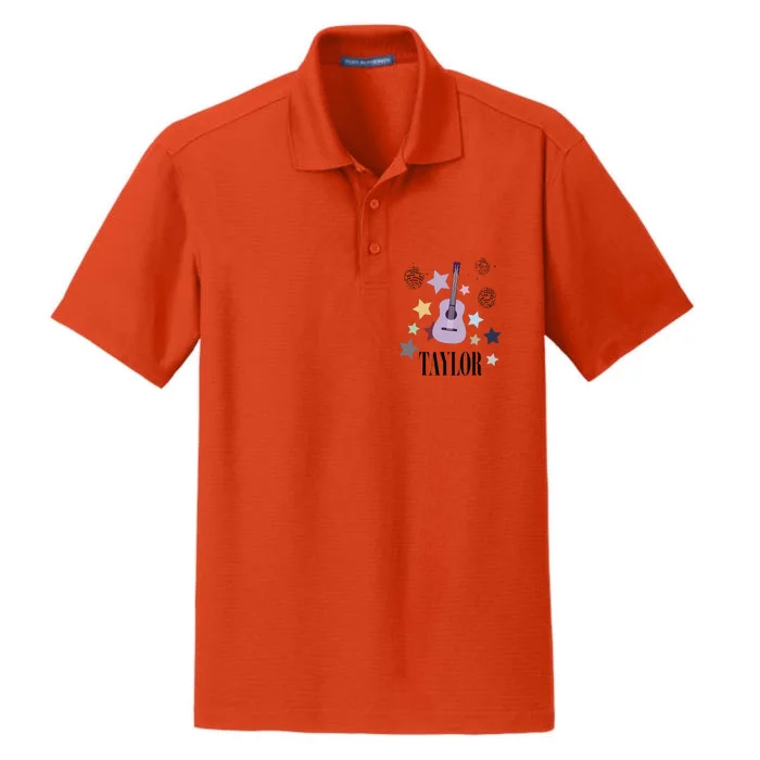 Taylor First Name Personalized Groovy Birthday Dry Zone Grid Performance Polo