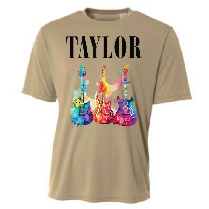 Taylor First Name Personalized Groovy 80s 90s Cooling Performance Crew T-Shirt