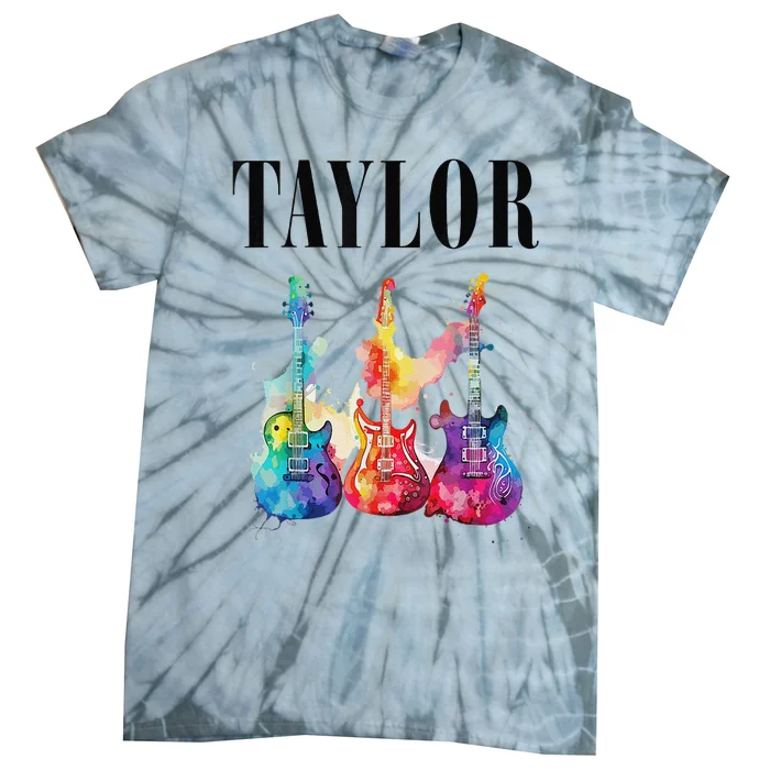 Taylor First Name Personalized Groovy 80s 90s Tie-Dye T-Shirt