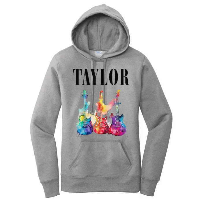 Taylor First Name Personalized Groovy 80s 90s Women's Pullover Hoodie