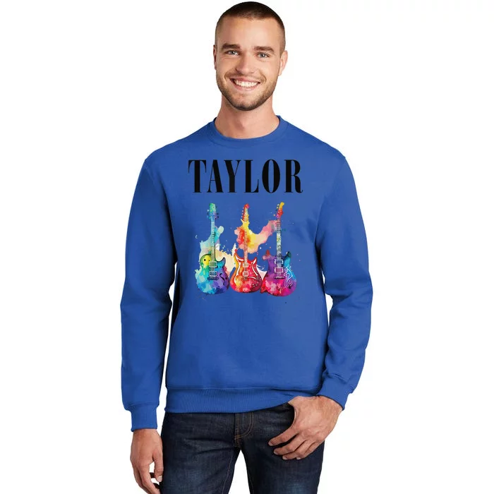 Taylor First Name Personalized Groovy 80s 90s Tall Sweatshirt