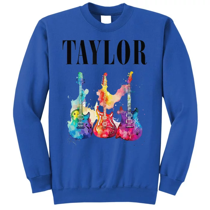 Taylor First Name Personalized Groovy 80s 90s Tall Sweatshirt