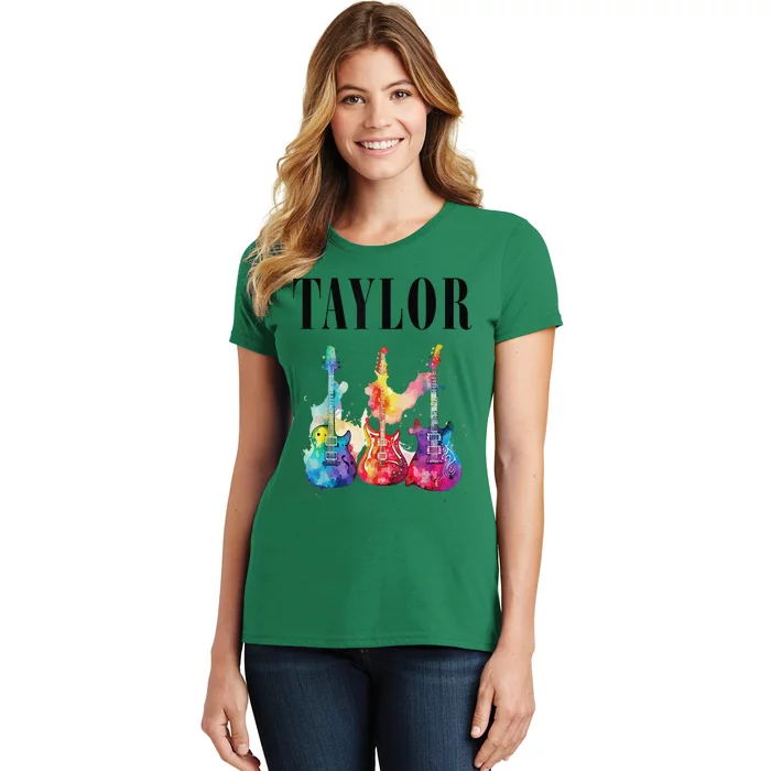 Taylor First Name Personalized Groovy 80s 90s Women's T-Shirt