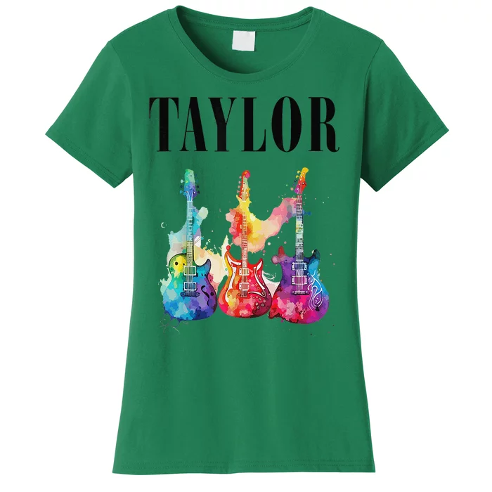 Taylor First Name Personalized Groovy 80s 90s Women's T-Shirt