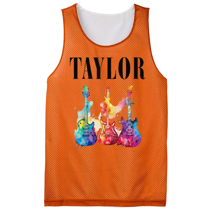 Taylor First Name Personalized Groovy 80s 90s Mesh Reversible Basketball Jersey Tank