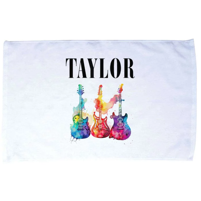 Taylor First Name Personalized Groovy 80s 90s Microfiber Hand Towel