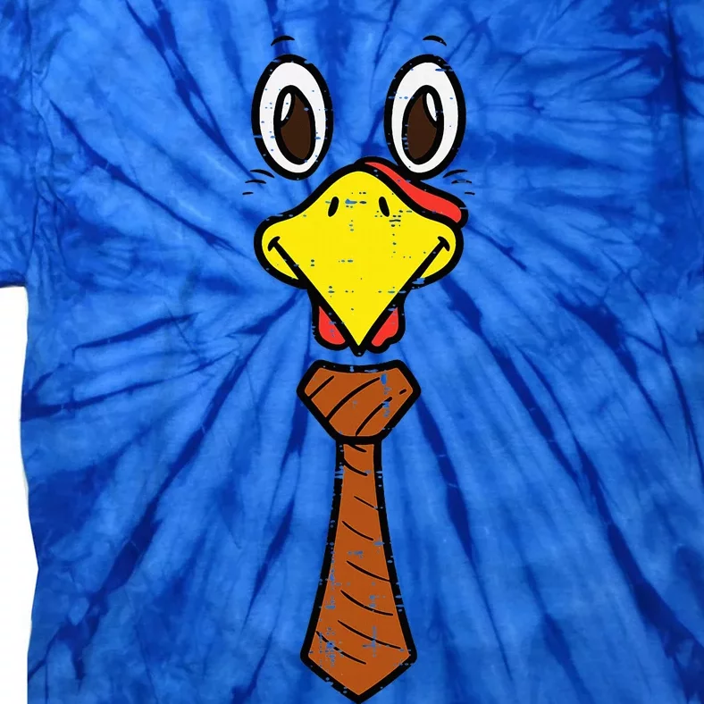 Turkey Face Necktie Cute Happy Thanksgiving Tie-Dye T-Shirt