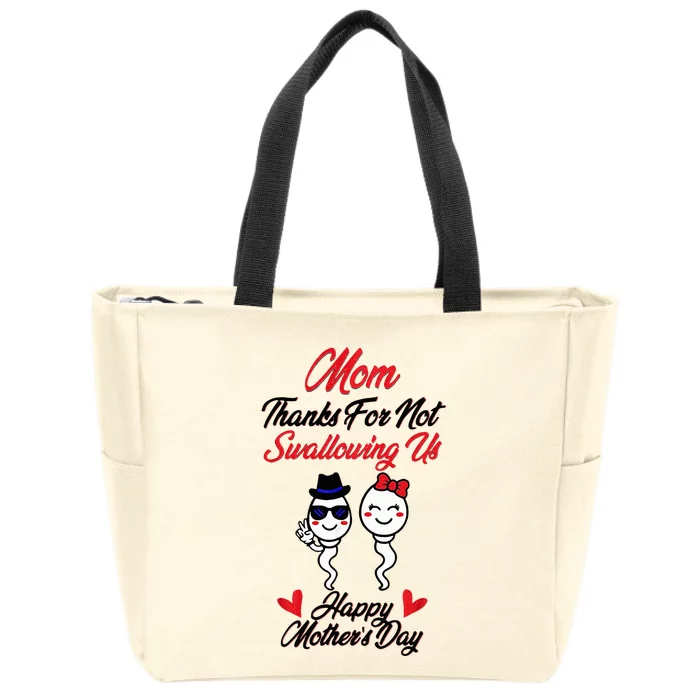 Thanks For Not Swallowing Us Happy MotherS Day Zip Tote Bag