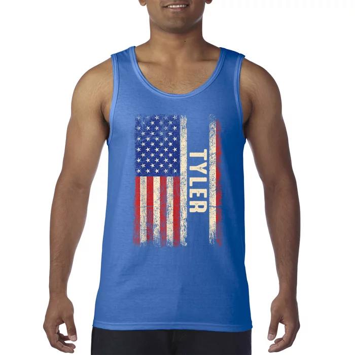 Tyler First Name Gift Tyler Name American Flag Gift Tank Top