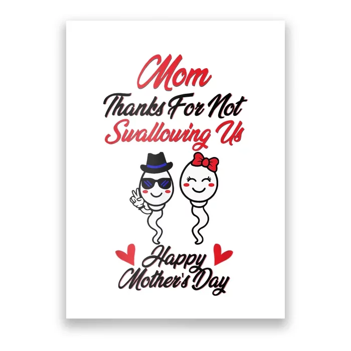 Thanks For Not Swallowing Us Happy MotherS Day Poster