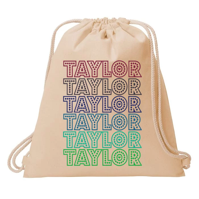 Taylor First Name I Love Taylor Drawstring Bag