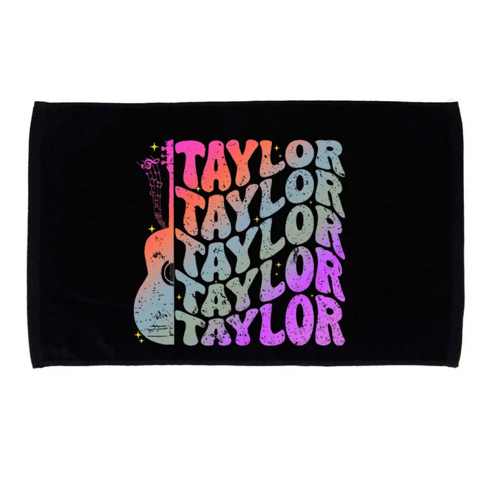 Taylor First Name Personalized Groovy 80S Microfiber Hand Towel