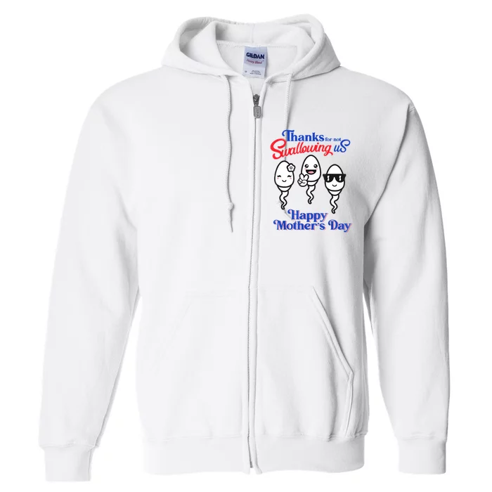 Thanks For Not Swallowing Us Happy Mother's Day Father's Day Full Zip Hoodie