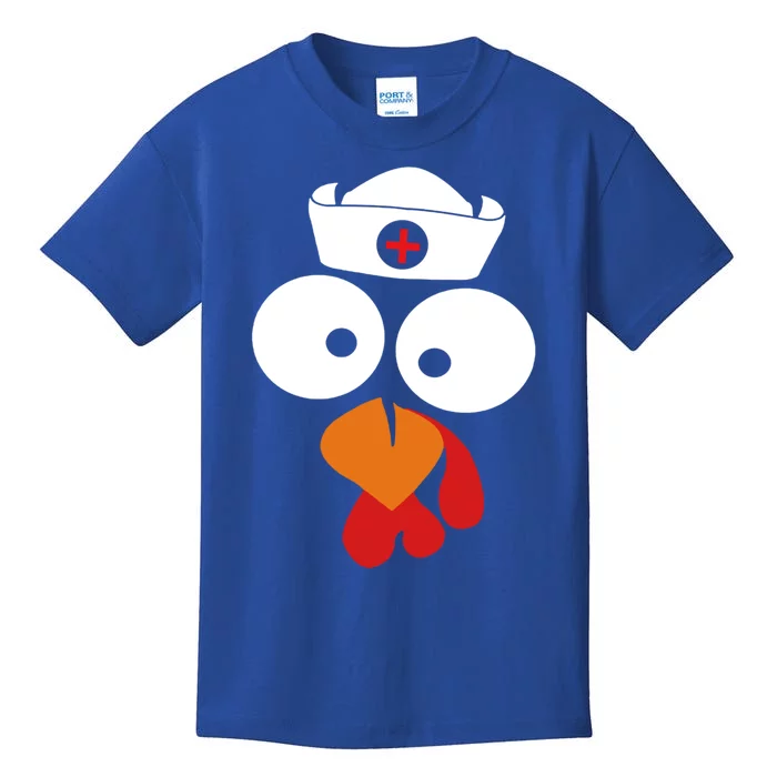 Turkey Face Nurse Gift For Nurse Doctor Thanksgiving Day Gift Kids T-Shirt